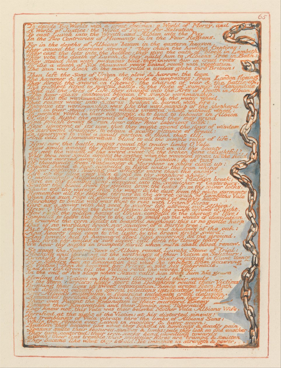 Jerusalem, plade 65, At bestemme to verdener .... af William Blake