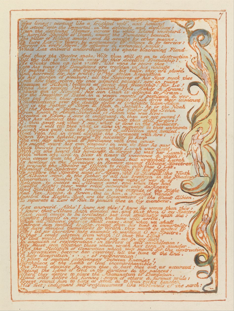 Jerusalem, tallerken 7, levede-panting .... af William Blake