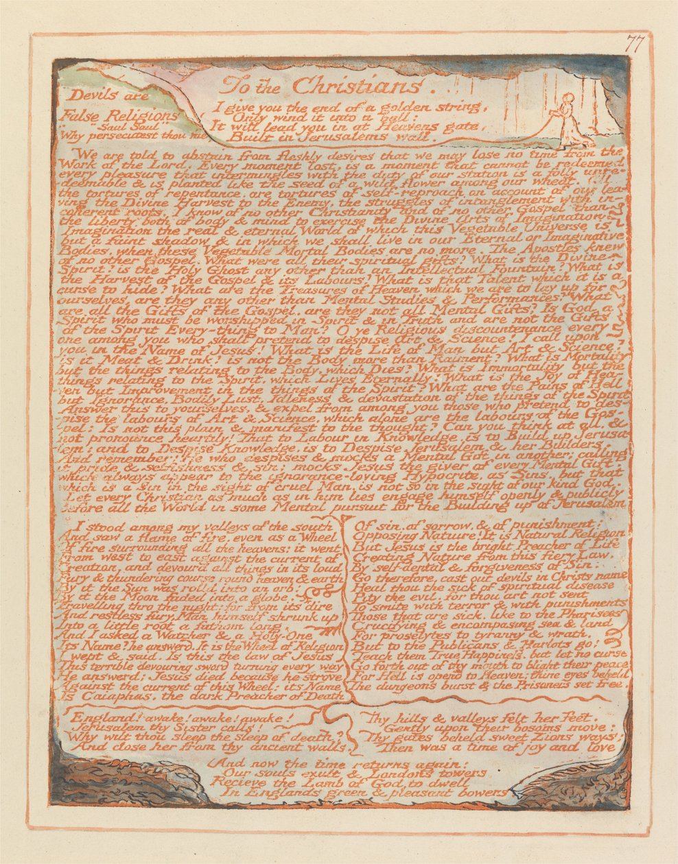 Jerusalem, plade 77, til de kristne .... af William Blake