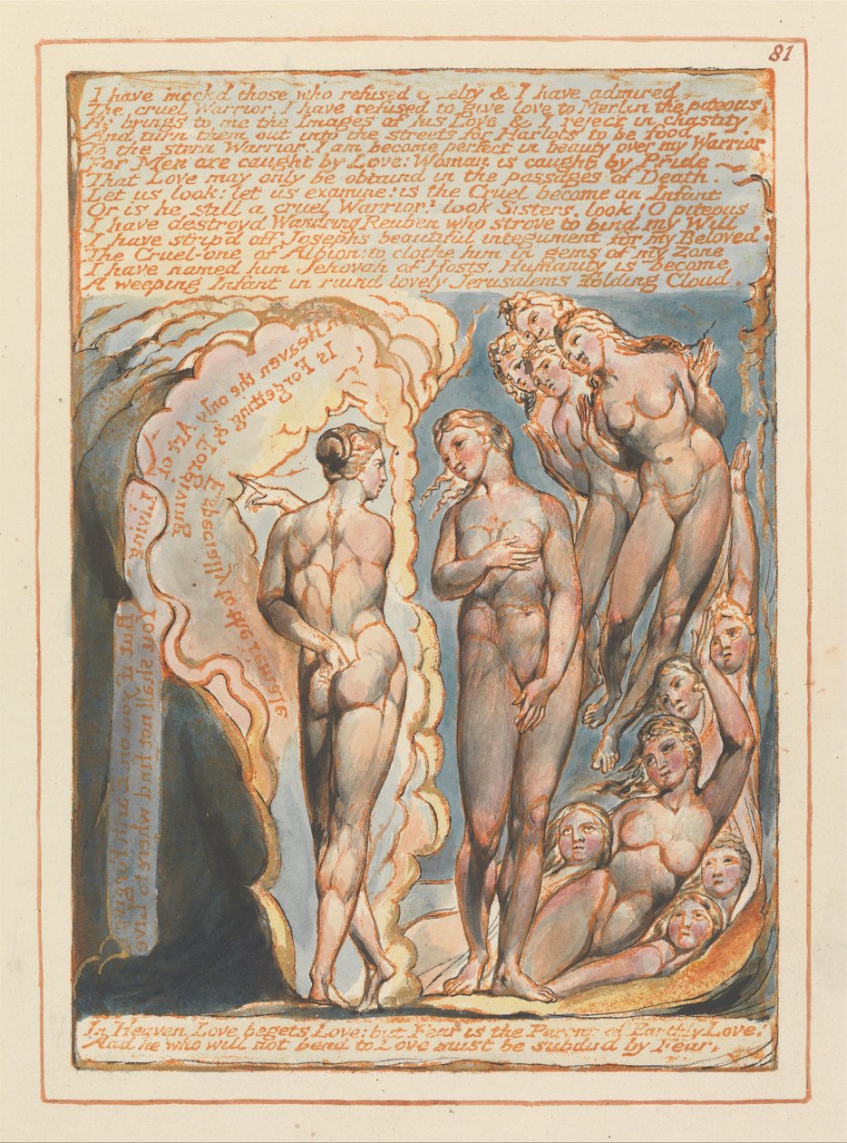 Jerusalem, plade 81, har jeg modelleret dem.... af William Blake