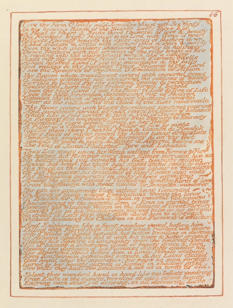Jerusalem, plade 86, af William Blake