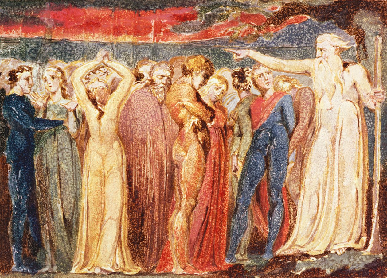 Josef af Arimathea prædiker for indbyggerne i Storbritannien af William Blake