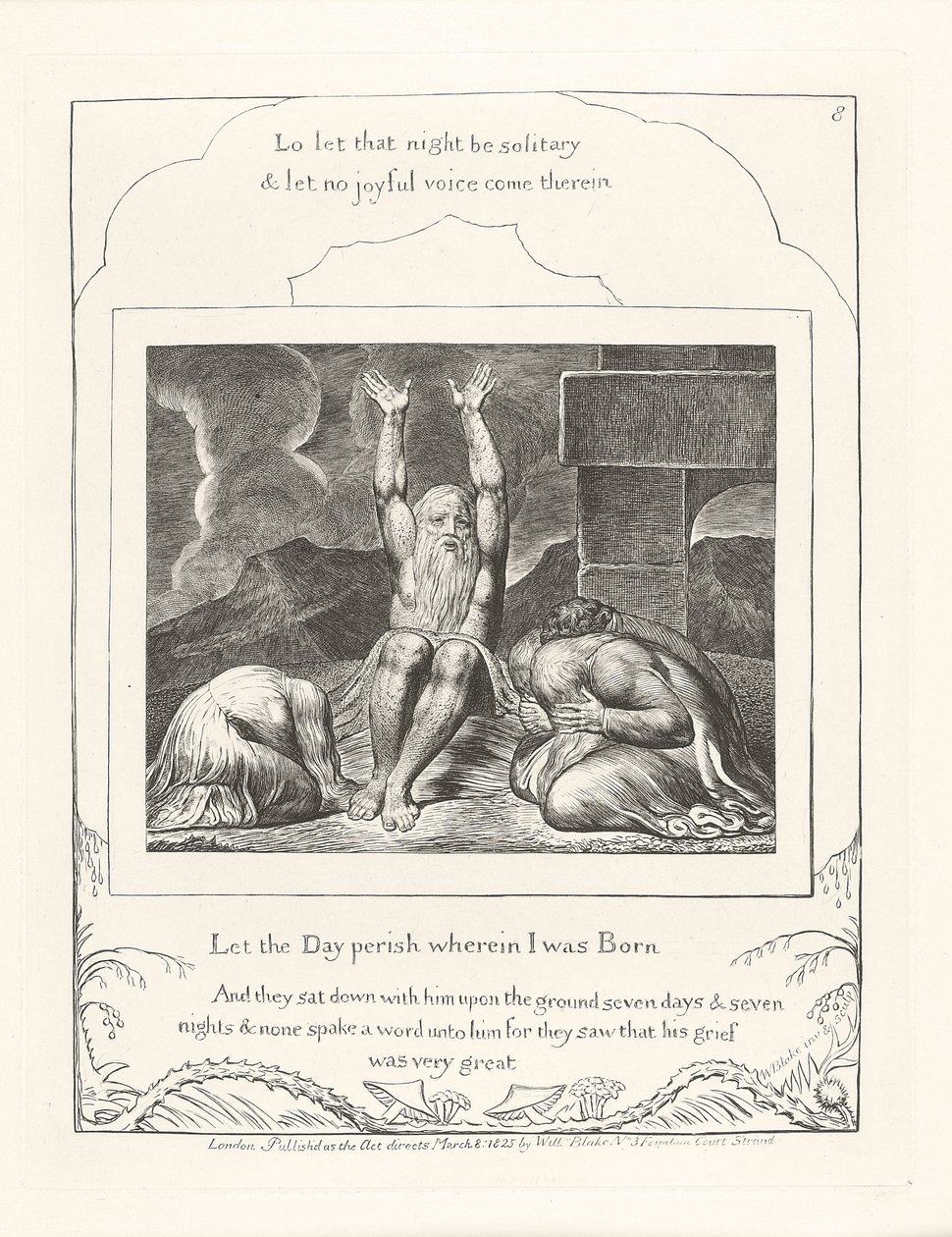 Lad dagen forgå, hvori jeg blev født, 1825 af William Blake