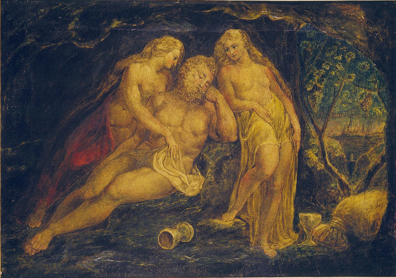 Lot og hans døtre af William Blake
