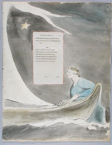 Ode for Music, design 101 til The Poems of Thomas Gray, 1797-98 (wc med pen og blæk på papir) af William Blake