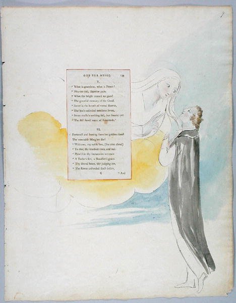 Ode for Music, design 99 fra The Poems of Thomas Gray, 1797-98 (wc med pen og blæk på papir) af William Blake