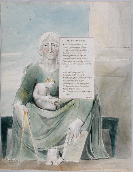 Ode to Adversity, design 38 fra The Poems of Thomas Gray, 1797-98 (wc med pen og sort blæk på papir) af William Blake