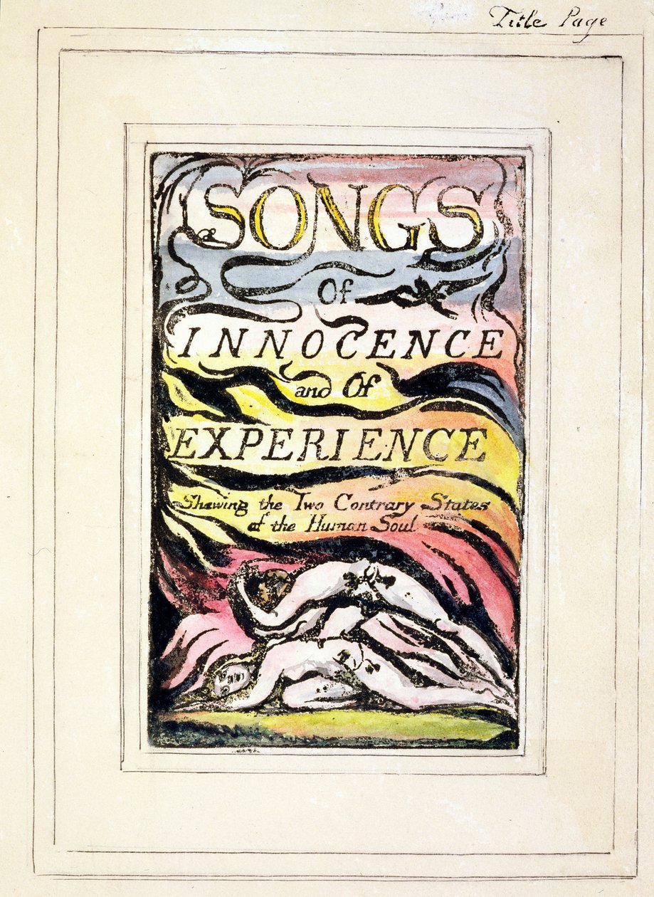 P.124-1950.tp Titelside fra Songs of Innocence and of Experience (kopi R) c.1802-08 (ætsning, blæk og wc) af William Blake