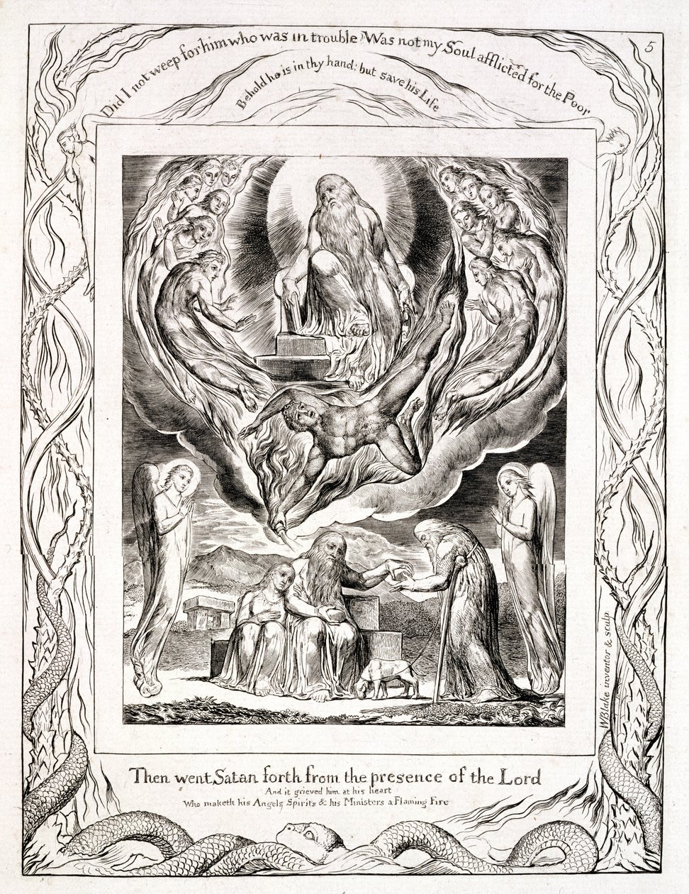 P.128-1950.p5 Satan, der går ud fra Herrens nærhed, og Jobs næstekærlighed fra 