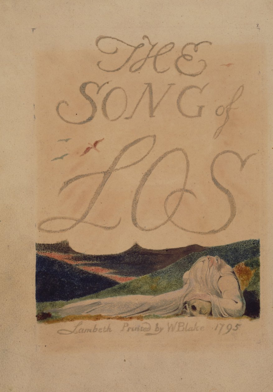 Plade 2 fra The Song of Los, kopi B, i samlingen af Library of Congress. af William Blake