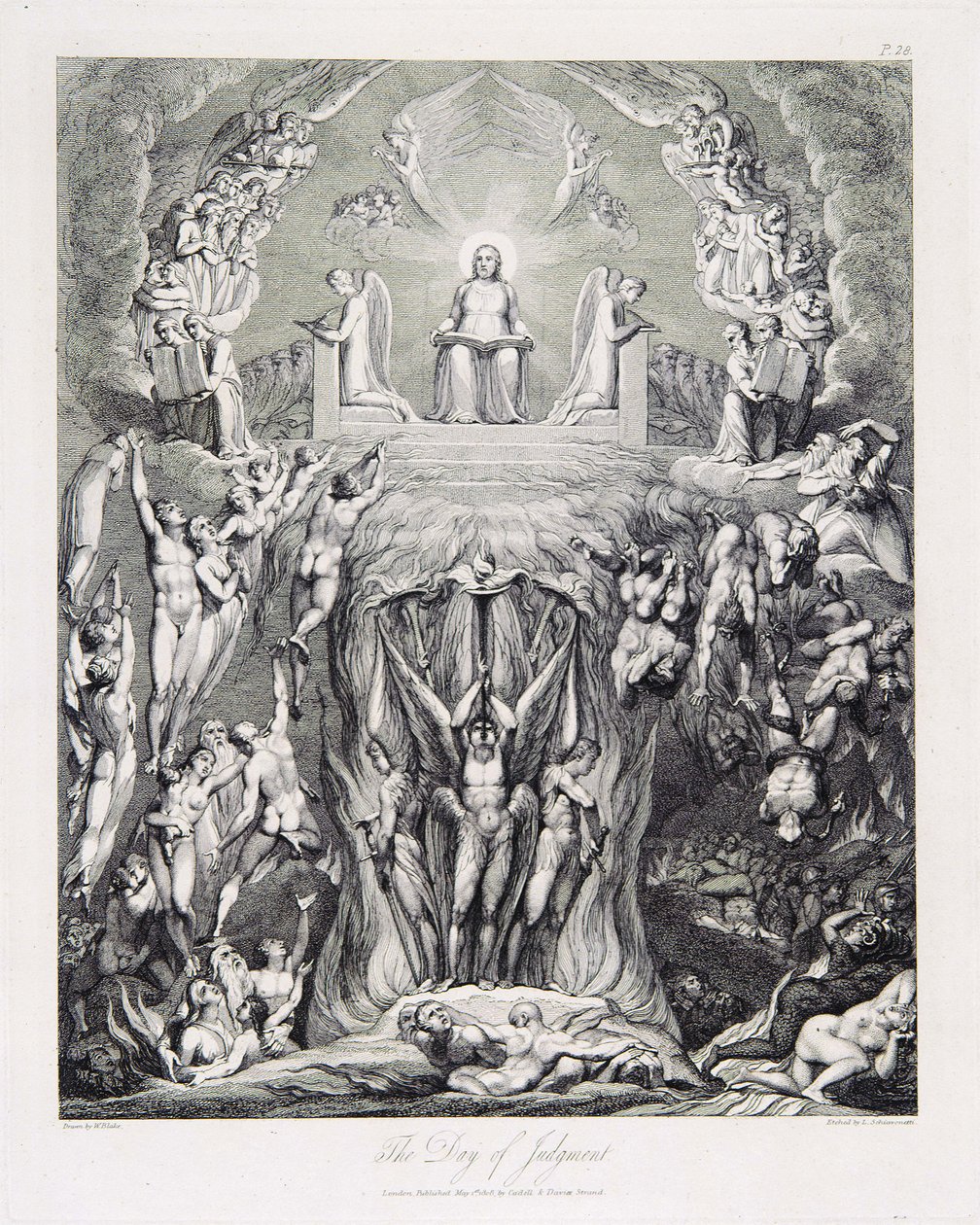 Robert Blair, The Grave, objekt 9 (Bentley 435-8) Dommens dag af William Blake