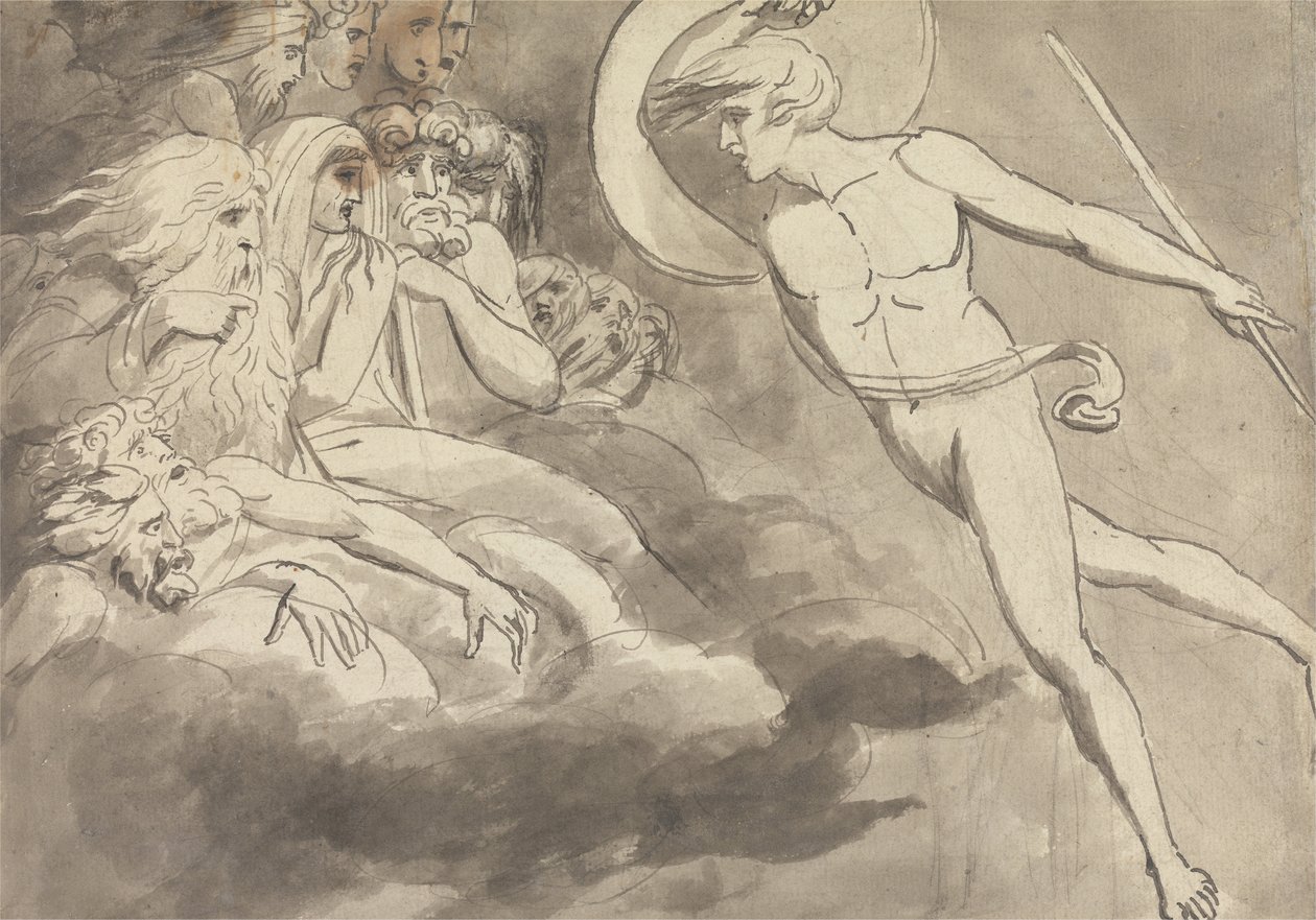 Satan nærmer sig Chaos Court af William Blake