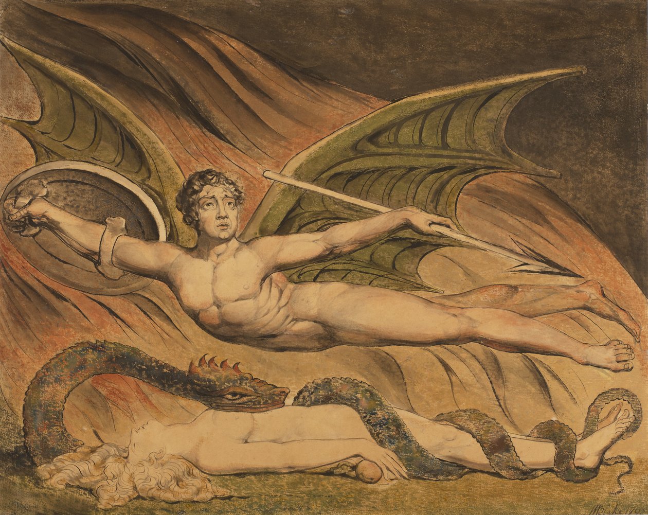 Satan jubler over Eva af William Blake