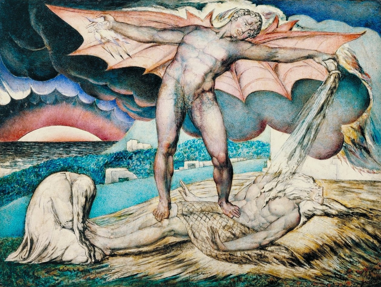 Satan slår Job med ømme bylder af William Blake