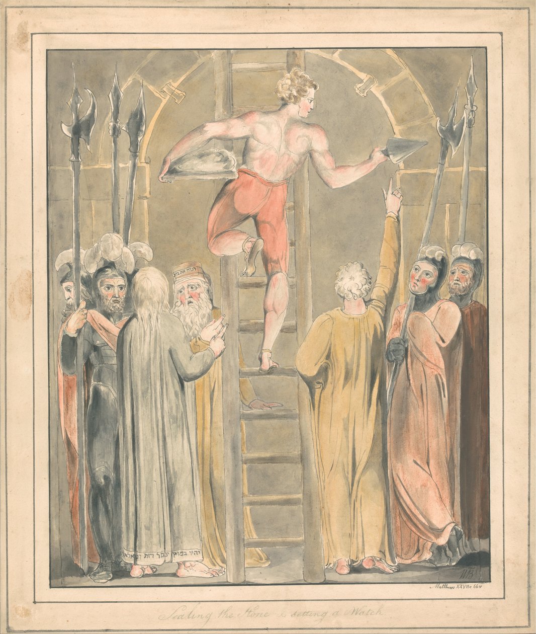 Forsegling af stenen og opsætning af et ur af William Blake
