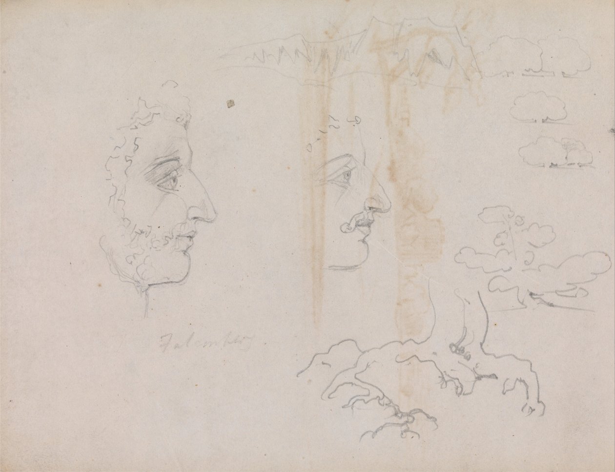 Ark fra Blake-Varley Skitsebog fra 1819, side 37 og 38 af William Blake