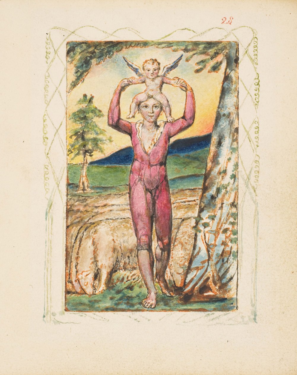 Erfaringssange: Frontispice, ca. 1825 af William Blake