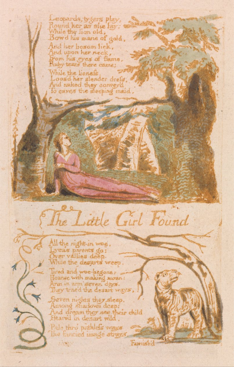 Innocence Songs, Plate 6, The Little Girl Found (Bentley 35) af William Blake