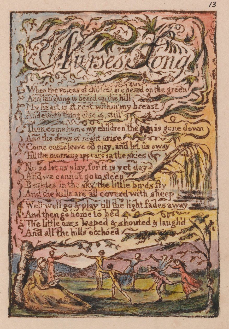 Sange om uskyld og erfaring, plade 13, sygeplejerskesang (Bentley 24) af William Blake