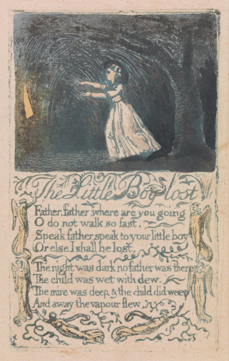 Sange om uskyld og erfaring, plade 16, The Little Boy Lost (Bentley 13) af William Blake