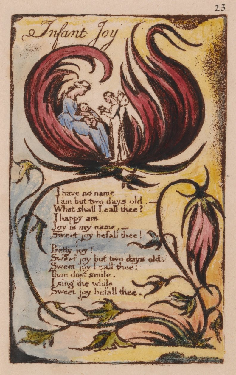Sange om uskyld og erfaring, plade 23, spædbarnsglæde (Bentley 25) af William Blake