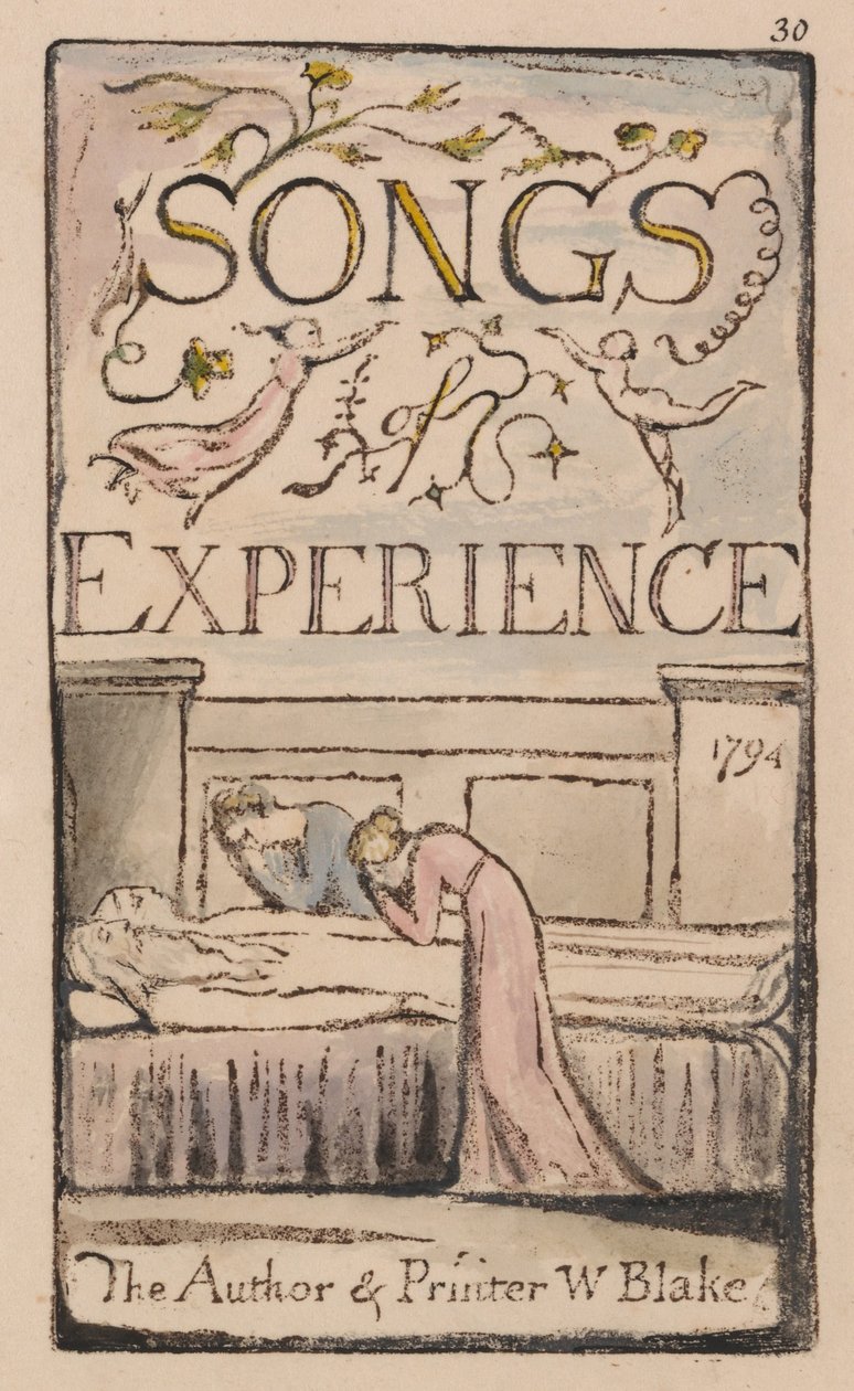 Sange om uskyld og erfaring, plade 30, oplevelsestitelside (Bentley 29) af William Blake