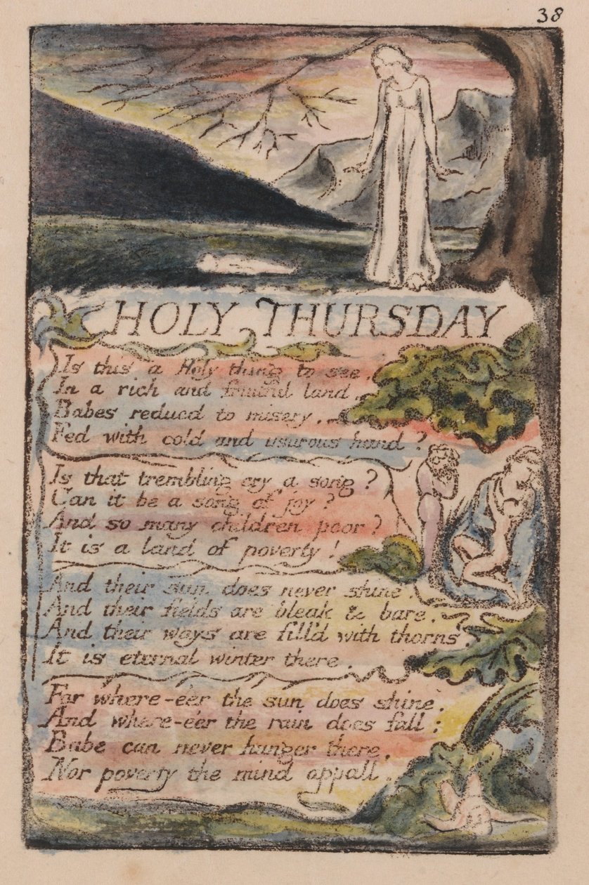 Sange om uskyld og erfaring, plade 38, hellig torsdag (Bentley 33) af William Blake