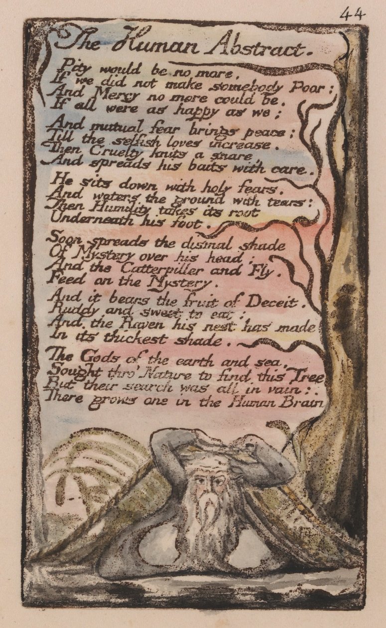 Sange om uskyld og erfaring, plade 44, The Human Abstract (Bentley 47) af William Blake