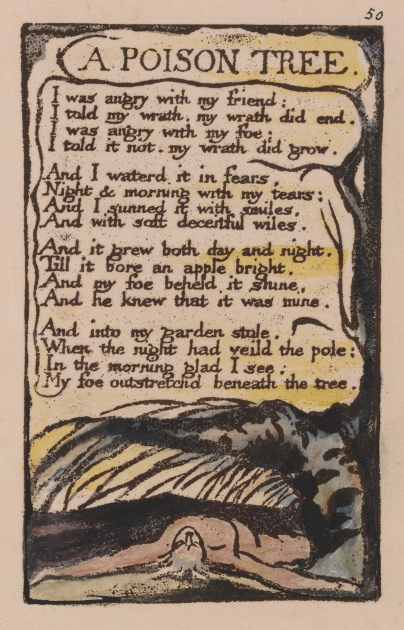 Sange om uskyld og erfaring, plade 50, et giftræ (Bentley 49) af William Blake