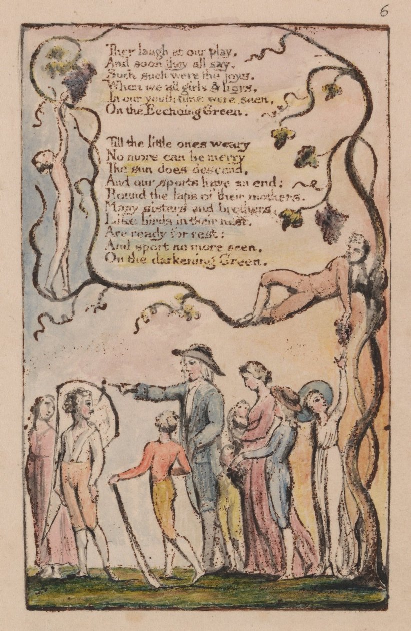 Sange om uskyld og erfaring, plade 6, The Ecchoing Green (Bentley 7) af William Blake
