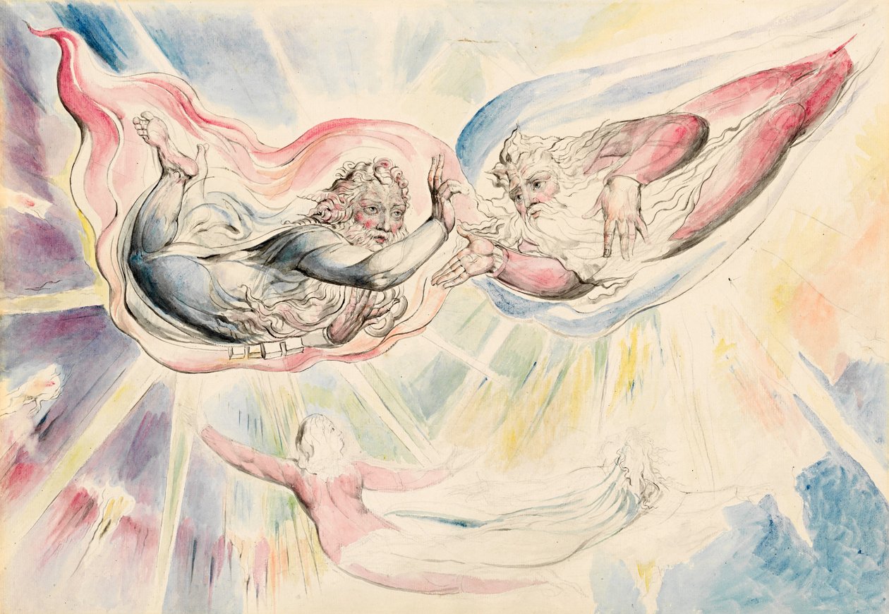 Sankt Peter og St. James med Dante og Beatrice af William Blake