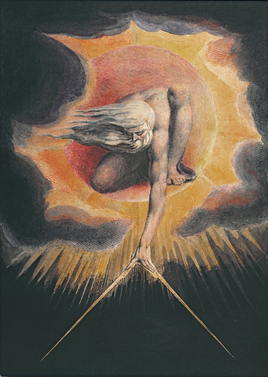 The Ancient of Days (radering med pen og blæk, wc og bodycolour på papir) af William Blake