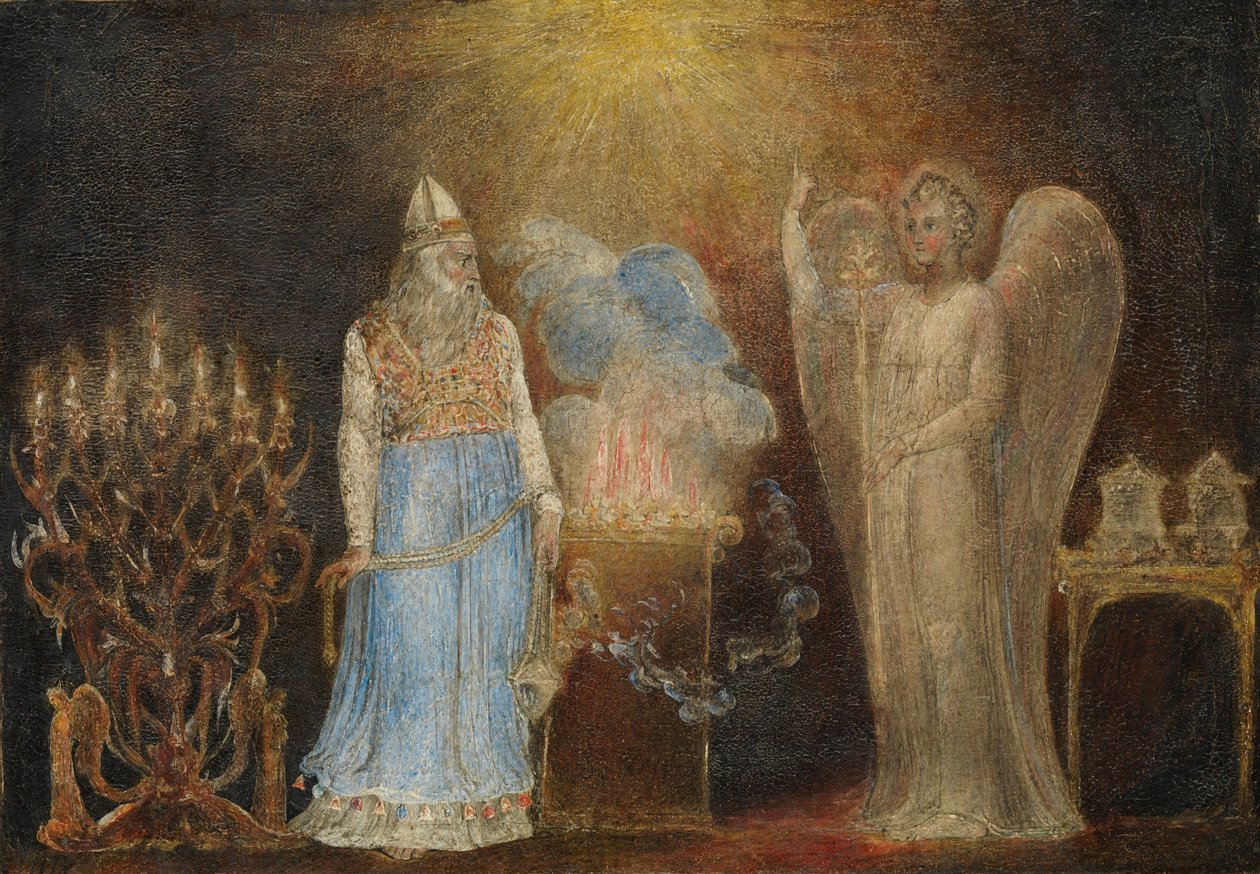 Englen, der viser sig for Zacharias, 1799–1800 af William Blake