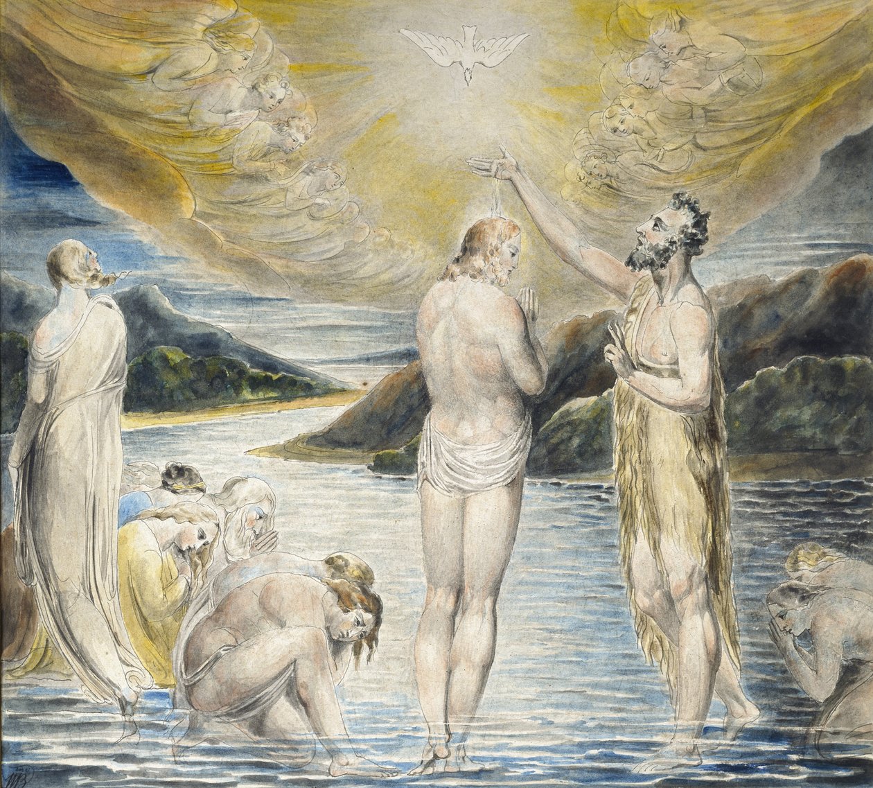 Kristi dåb, 1800-tallet af William Blake