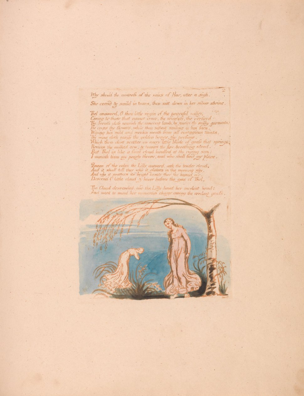 Thels Bog, Plade 4, Hvorfor skulle elskerinden. . . . af William Blake