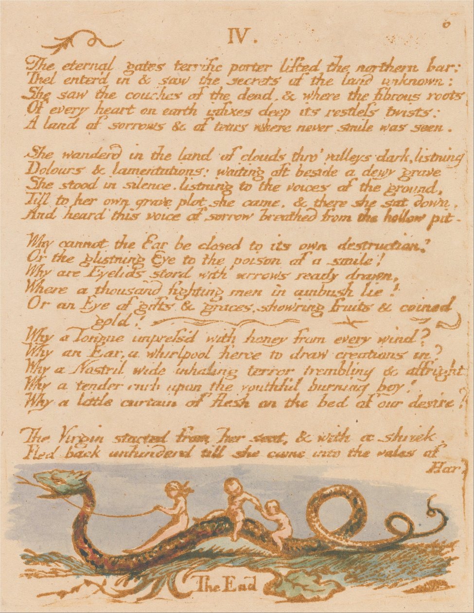 Thels Bog, plade 8, af William Blake