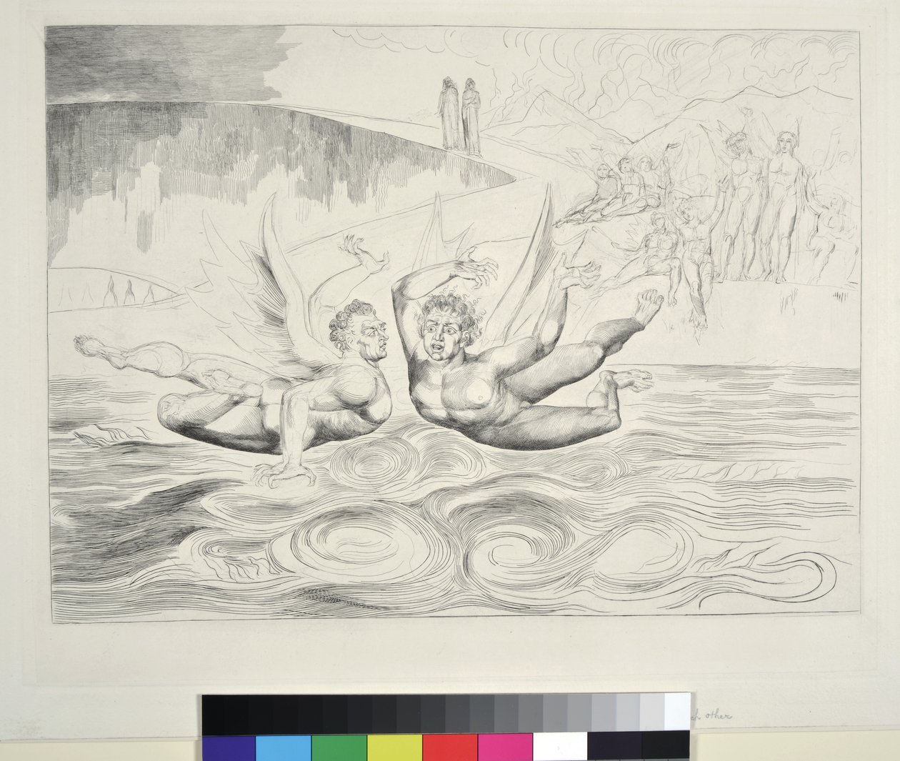 De korrupte embedsmænds kreds: Djævlerne knuger hinanden, Inferno, Canto XXII, illustration til 