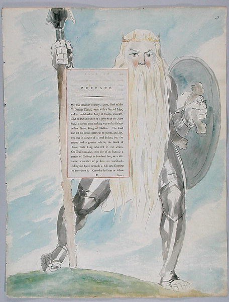 The Fatal Sisters, design 69 fra The Poems of Thomas Gray, 1797-98 (wc med pen og blæk på papir) af William Blake