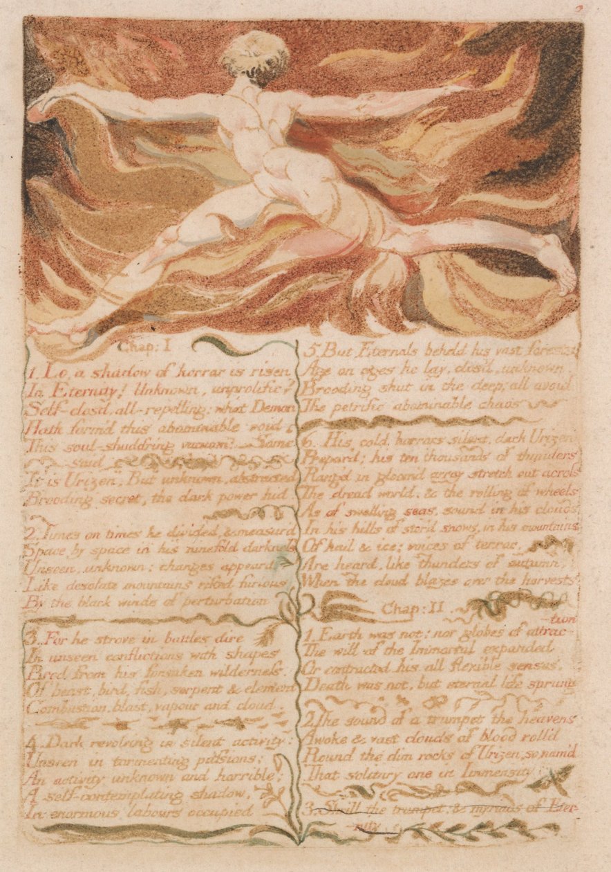 Den første bog af Urizen, plade 5, af William Blake