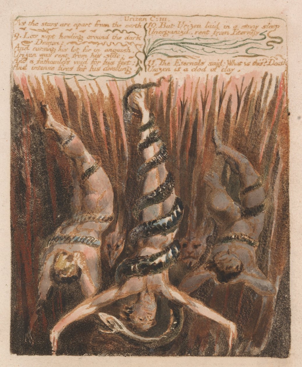 Den første bog af Urizen, plade 9, af William Blake