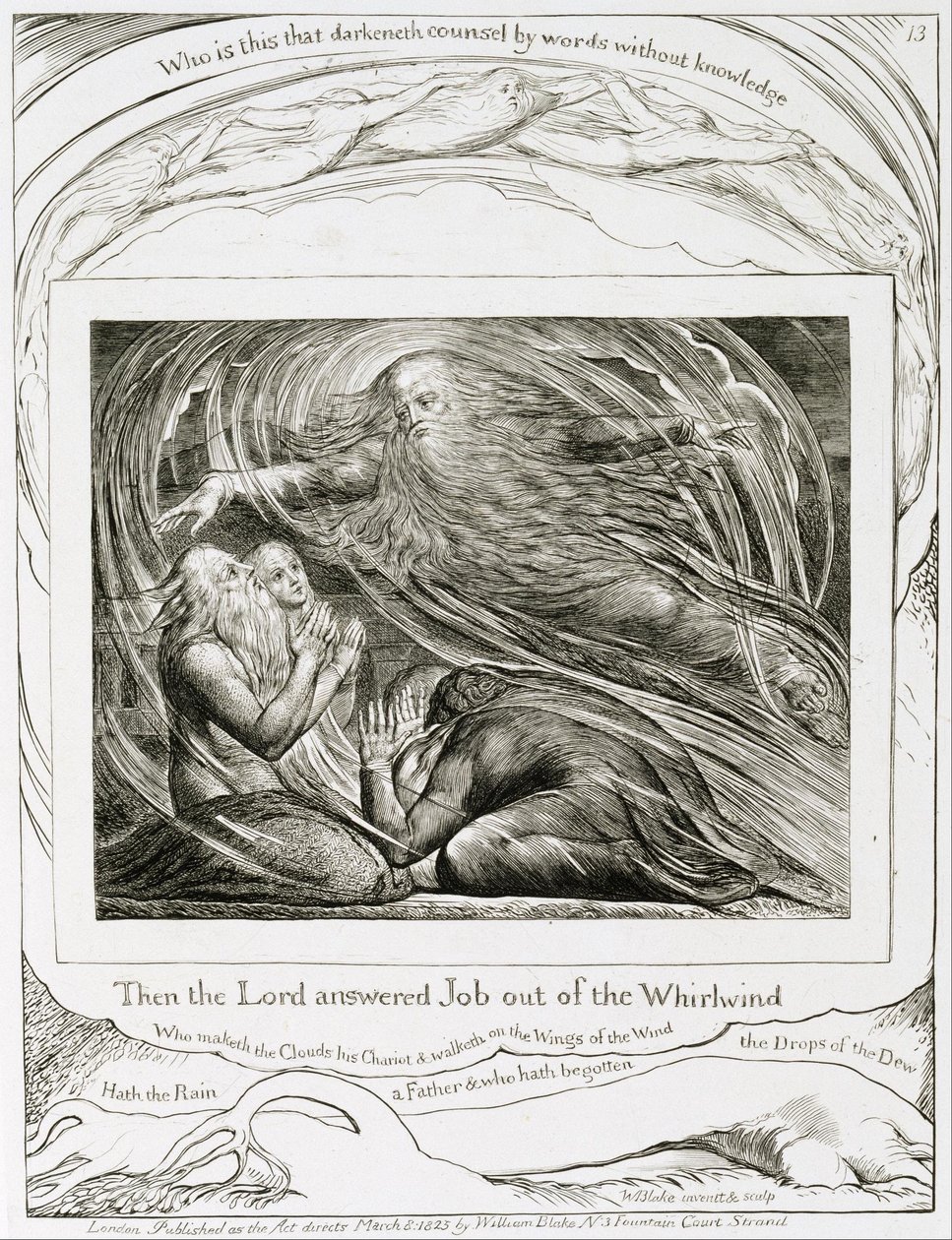 Herren svarer Job ud af hvirvelvinden af William Blake