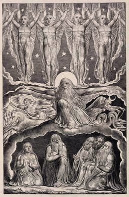 Herren svarer Job ud af hvirvelvinden, plade 14 fra Illustrationer af Jobs Bog, 1825 af William Blake