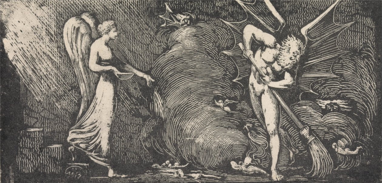 Manden, der fejer tolkeværelset af William Blake