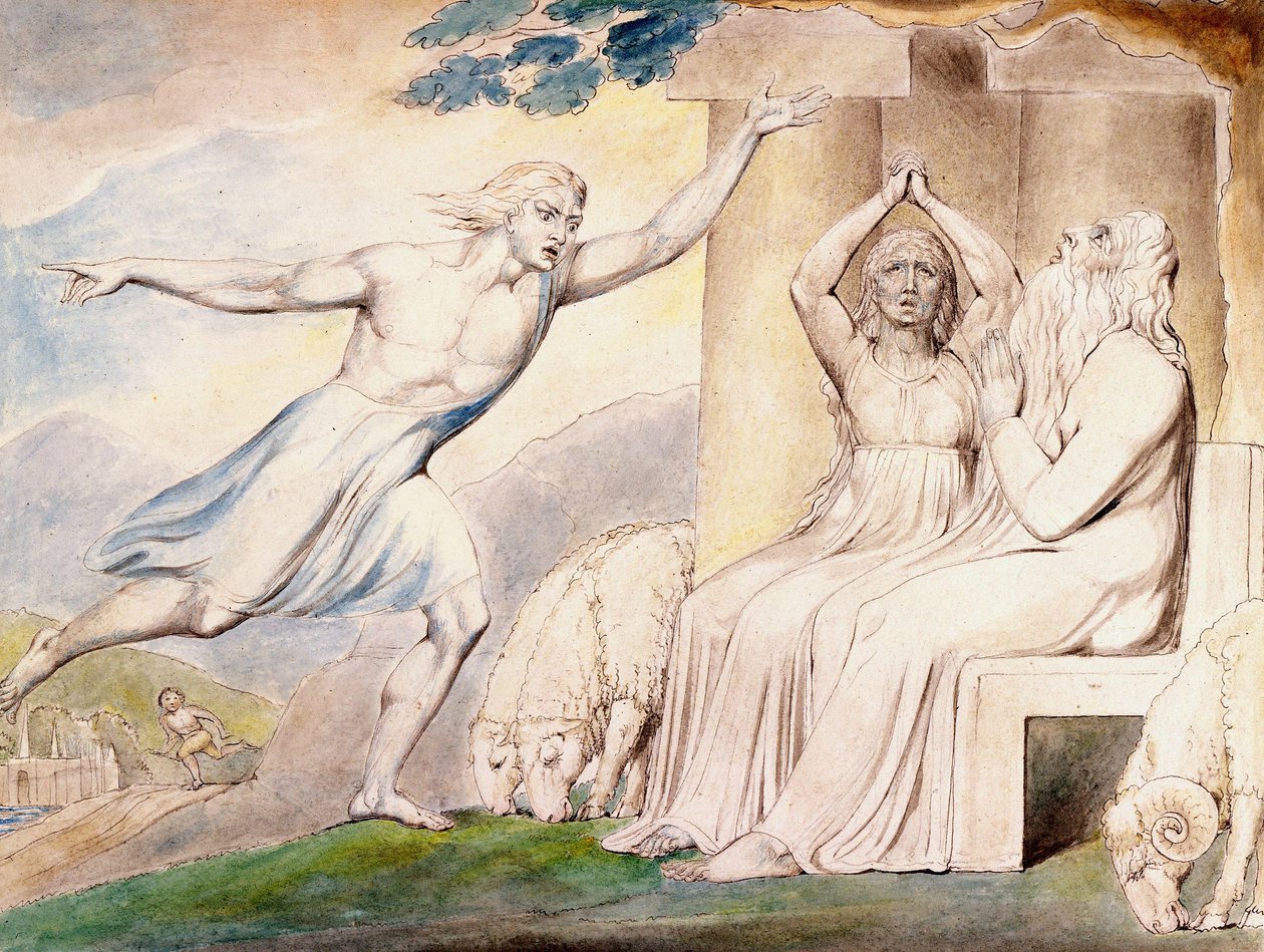 Budbringerne fortæller Job om hans ulykker af William Blake