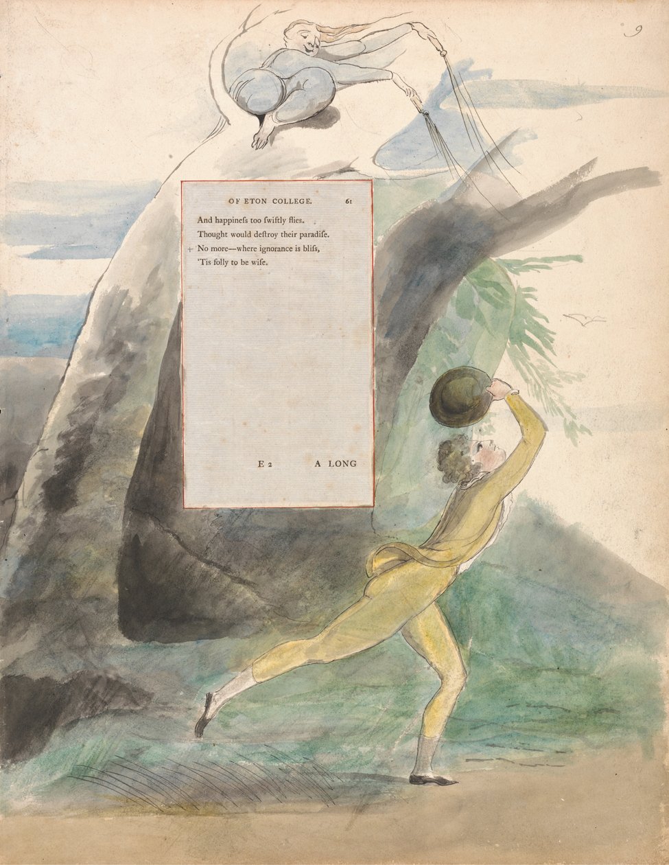 The Gray of Thomas Gray, Design 21, Ode on a Distant Prospect of Eton College. af William Blake