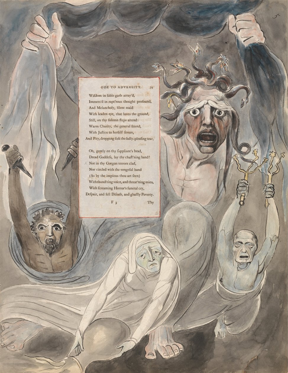 Thomas Greys digte, Design 39, Ode to Adversity. af William Blake