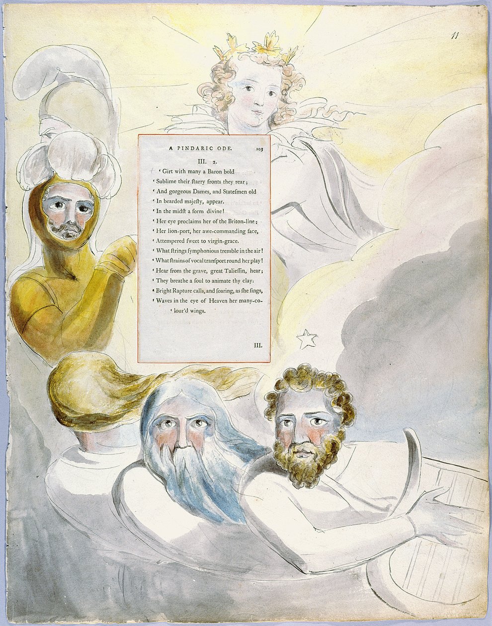 Thomas Greys digte, Design 63 The Bard 11 af William Blake