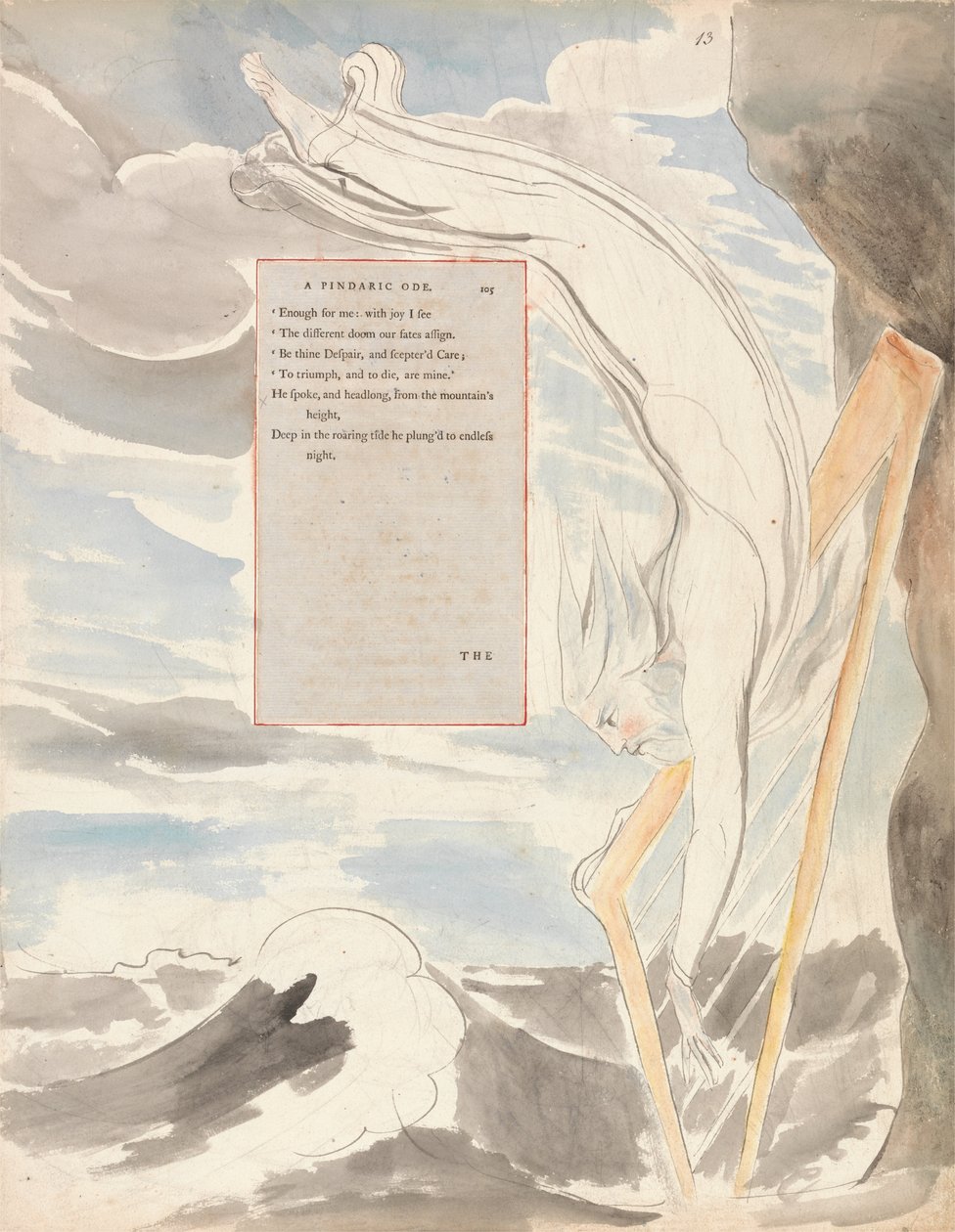 Digte af Thomas Gray, Design 65, The Bard. af William Blake