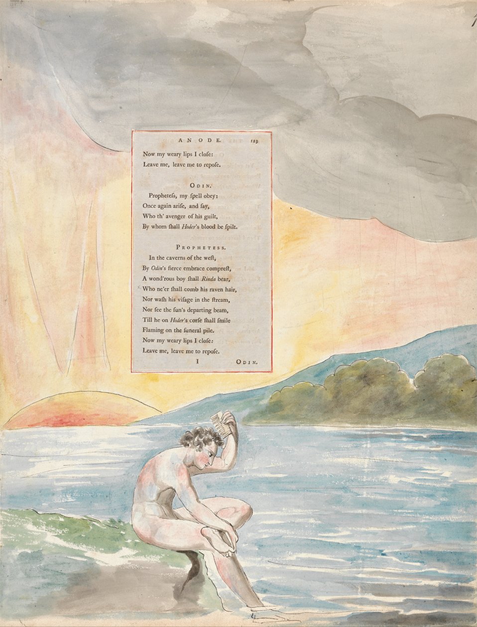 Thomas Greys digte, design 83, Odins nedstigning. af William Blake