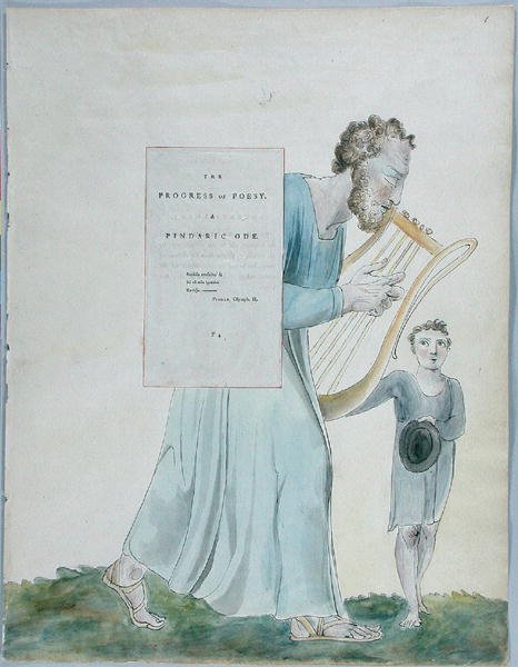 The Progress of Poesy, design 41 fra The Poems of Thomas Gray, 1797-98 (wc med pen og sort blæk på papir) af William Blake